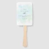 Éventail Turquoise Aquarelle Splash Wedding Programme Main  (Devant)