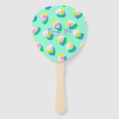 Éventail Turquoise aux fraises (Devant)