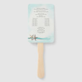 Éventail Turquoise Beach Starfish Programme de mariage (Dos)