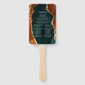 Éventail Turquoise, Burnt Orange Gold Agate Programme de ma (Dos)