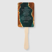 Éventail Turquoise, Burnt Orange Gold Agate Programme de ma (Devant)