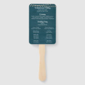 Éventail Turquoise foncé Chaîne de bois rustique Programme (Dos)