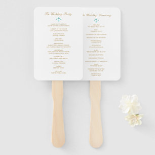 Éventail Turquoise & Gold Elegant Ironwork Wedding Programm