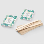 Éventail Turquoise or tropical feuille programme de mariage (Non-assemblé)