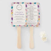 Éventail Turquoise Purple Jaune Fleurs de prairie de printe (Devant et derrière)