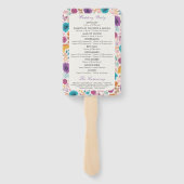 Éventail Turquoise Purple Jaune Fleurs de prairie de printe (Dos)