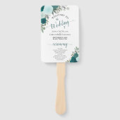 Éventail Turquoise & Turquoise Élégant programme de mariage (Devant)