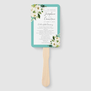 Éventail Turquoise Turquoise Floral Bouquet Programme de ma