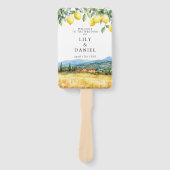 Éventail Tuscany Italy Lemons Watercolor Wedding Program (Devant)