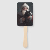 Éventail Tuxedo Chat avec Noël Festif du Père Noël (Devant)