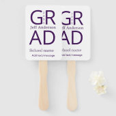 Éventail Typographie de graduation moderne simple minimale (Devant et derrière)