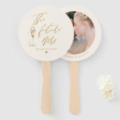 Éventail Typographie de script or moderne (Devant et derrière)