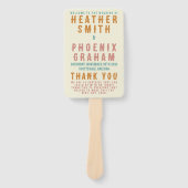 Éventail Typographie Gras Rétro Photo de Mariage Lumineuse (Devant)