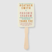 Éventail Typographie Gras Rétro Photo Mariage Lumineuse (Devant)