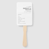 Éventail Typographie moderne élégante Programme de mariage (Devant)