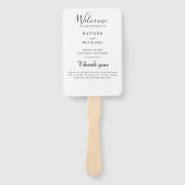 Éventail Typographie simple et élégante Programme de mariag (Devant)