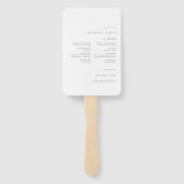 Éventail Typographie simple et élégante Programme de mariag (Dos)