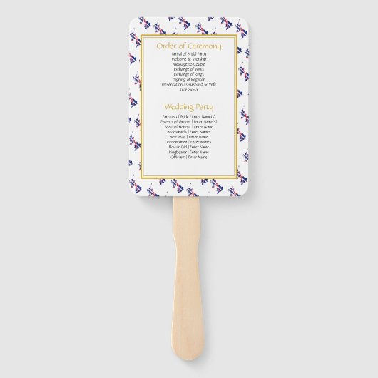 Éventail UK BRITAIN Christian Custom Wedding Programme (Dos)