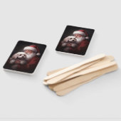 Éventail Un caniche au Père Noël Festif (Non-assemblé)