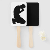 ÉVENTAIL UN HOMME S'ENNUYANT DANS LA PRIÈRE (Devant et derrière)