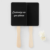 Éventail Un Mariage fou noir (le noir le plus foncé) (Devant et derrière)