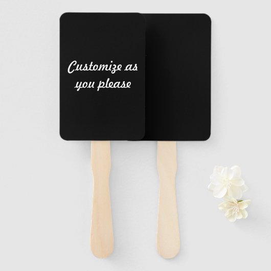 Éventail Un Mariage fou noir (le noir le plus foncé) (Devant et derrière)