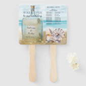 Éventail Un message sur les coquillages de plage lors d'une (Devant et derrière)