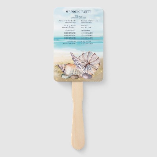 Éventail Un message sur les coquillages de plage lors d'une (Dos)