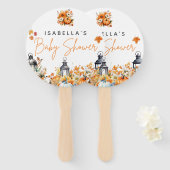 Éventail Un Petit Citrouille Automne Baby shower Floral Aut (Devant et derrière)