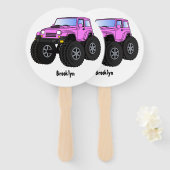 Éventail Un Pink Monster Cartoon (Devant et derrière)