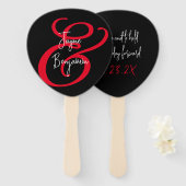 Éventail Un ventilateur mariage dit noir (Devant et derrière)