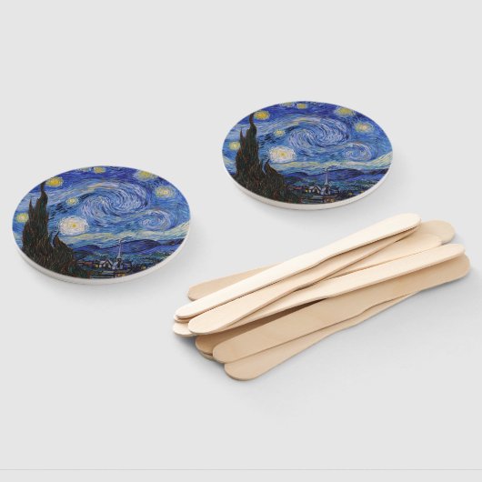 Éventail Une nuit étoilée : Saint Remy par Vincent Van Gogh (Non-assemblé)