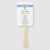 Éventail Unicorn Blue Lace Wedding Programme Fans (Devant)