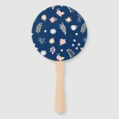 Éventail Unicorn Blush & Navy Baby shower Personnalisé (Dos)