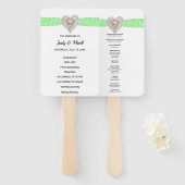 Éventail Unicorn Green Lace Wedding Programme Fans (Devant et derrière)