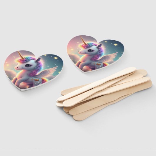 Éventail Unicorn mignon ensemble magique de fans (Non-assemblé)