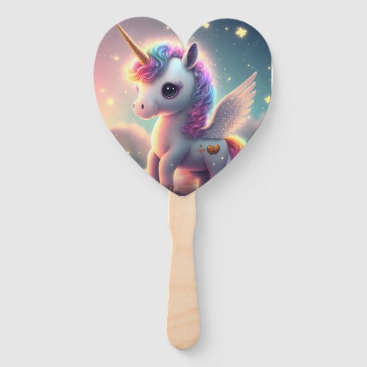 Éventail Unicorn mignon ensemble magique de fans (Devant)