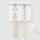 Éventail Unicorn Purple Lace Wedding Programme Fans (Devant et derrière)