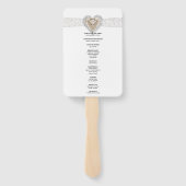 Éventail Unicorn White Lace Wedding Programme Fans (Dos)