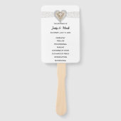 Éventail Unicorn White Lace Wedding Programme Fans (Devant)