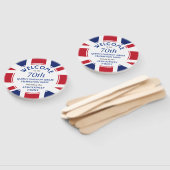 Éventail Union Jack patriotique 70e jubilé du Platine des R (Non-assemblé)