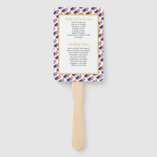 Éventail US AMERICA Christian Custom Wedding Programme (Dos)