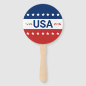 Éventail USA's 250th Anniversary 1776 2026 Red White Blue (Dos)