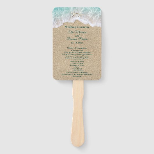 Éventail Vagues de plage et Starfish Wedding Programme Vent (Devant)