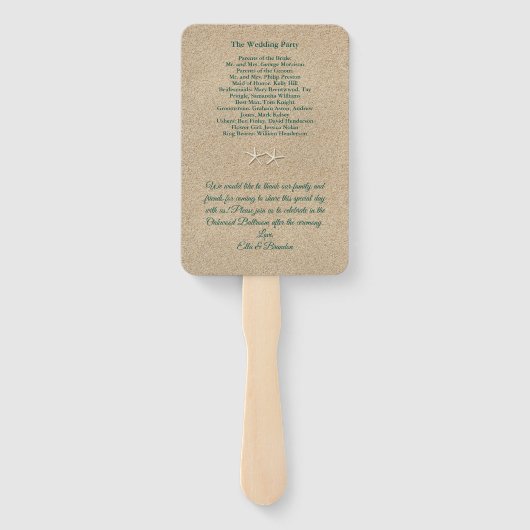 Éventail Vagues de plage et Starfish Wedding Programme Vent (Dos)