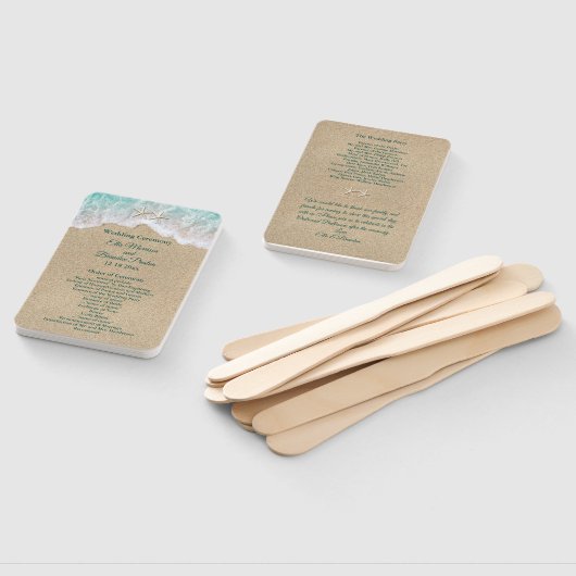 Éventail Vagues de plage et Starfish Wedding Programme Vent (Non-assemblé)