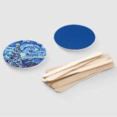 Éventail Van Gogh - La Nuit étoilée - Blancs Noël (Non-assemblé)