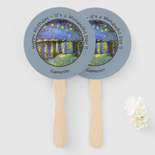 Éventail van Gogh Starry Night Over the Rhone Party Objets