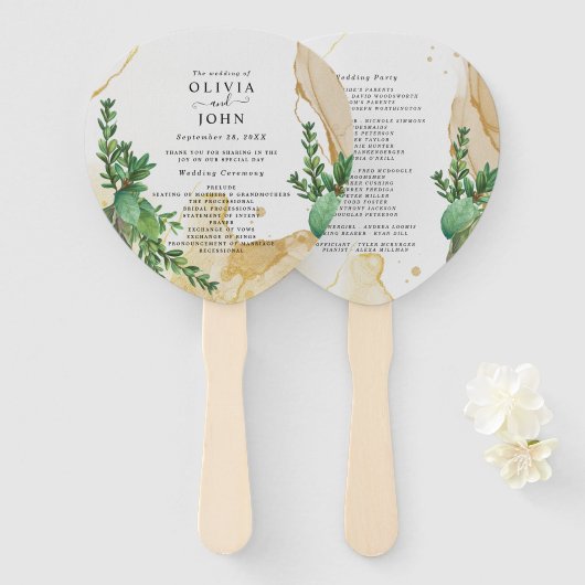 Éventail Végétation Abstraite Aquarelle Idée de création (Devant et derrière)