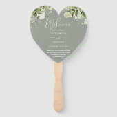 Éventail Végétation Florale Sage Vert Programme de mariage (Devant)